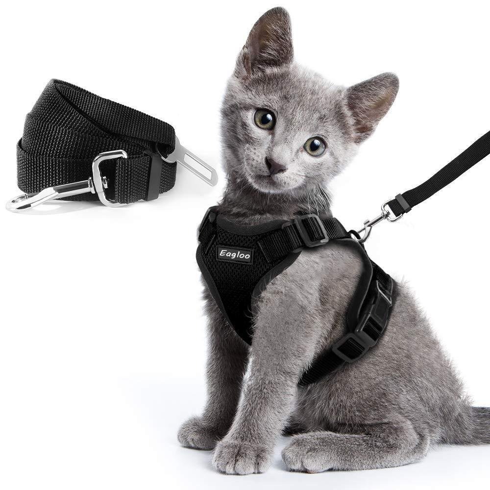 Peitoral Antifuga para Gato com Cinto de Segurança para Carro — Refletivo e Ajustável
