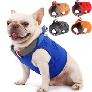 Peitoral Colete com Estampa de Patinhas para Cães — Nylon com Amortecedor EVA