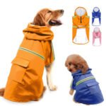 Capa de Chuva Refletiva com Bolso para Cães — Velcro e Impermeável
