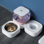 Bebedouro Automático com Tigela Dupla Anti-Molhar Bigodes - Gatos e Cães