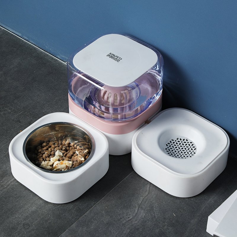 Bebedouro Automático com Tigela Dupla Anti-Molhar Bigodes – Gatos e Cães