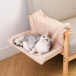 Rede Hammock em L para Gatos — Pelúcia Pendurada para Janela ou Parede
