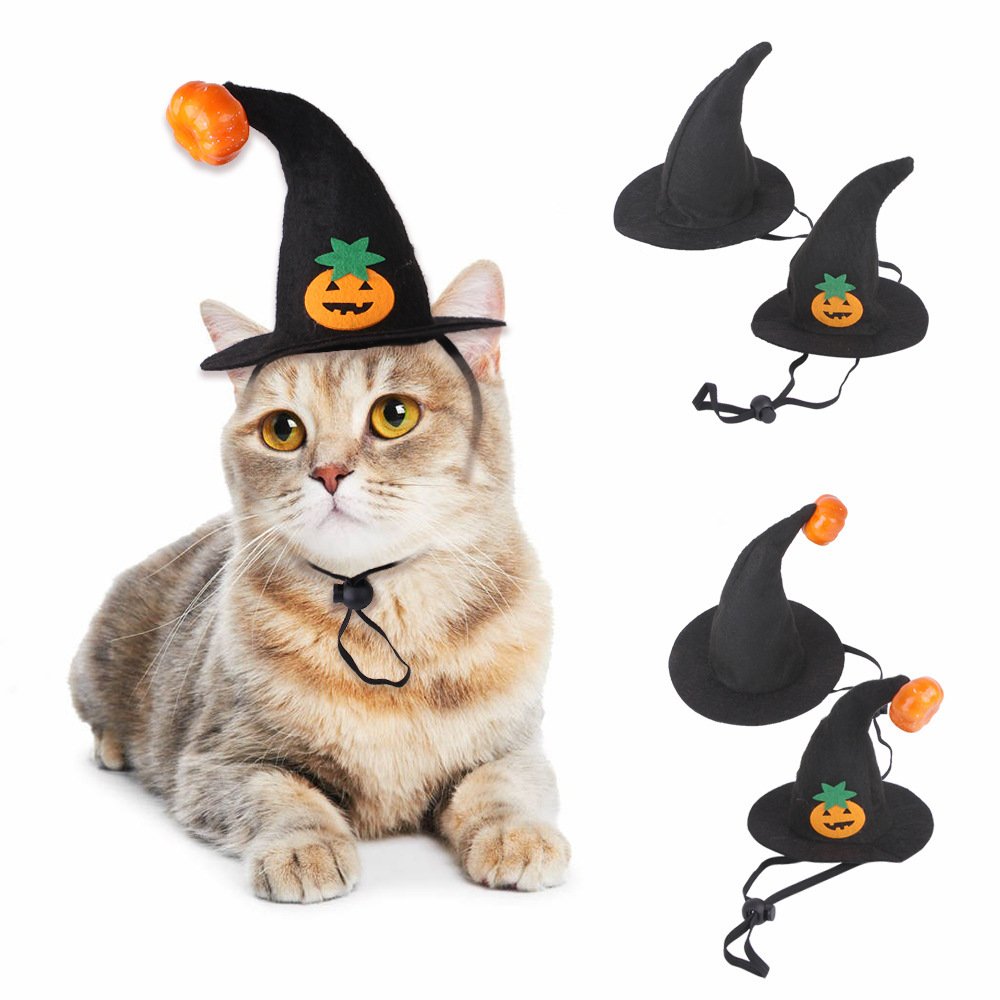 Chapéu de Halloween para Gatos — Abóbora e Boné Temático