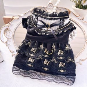 Saia Gótica Dourada para Gatos e Cães – Estilo Fashion Pet