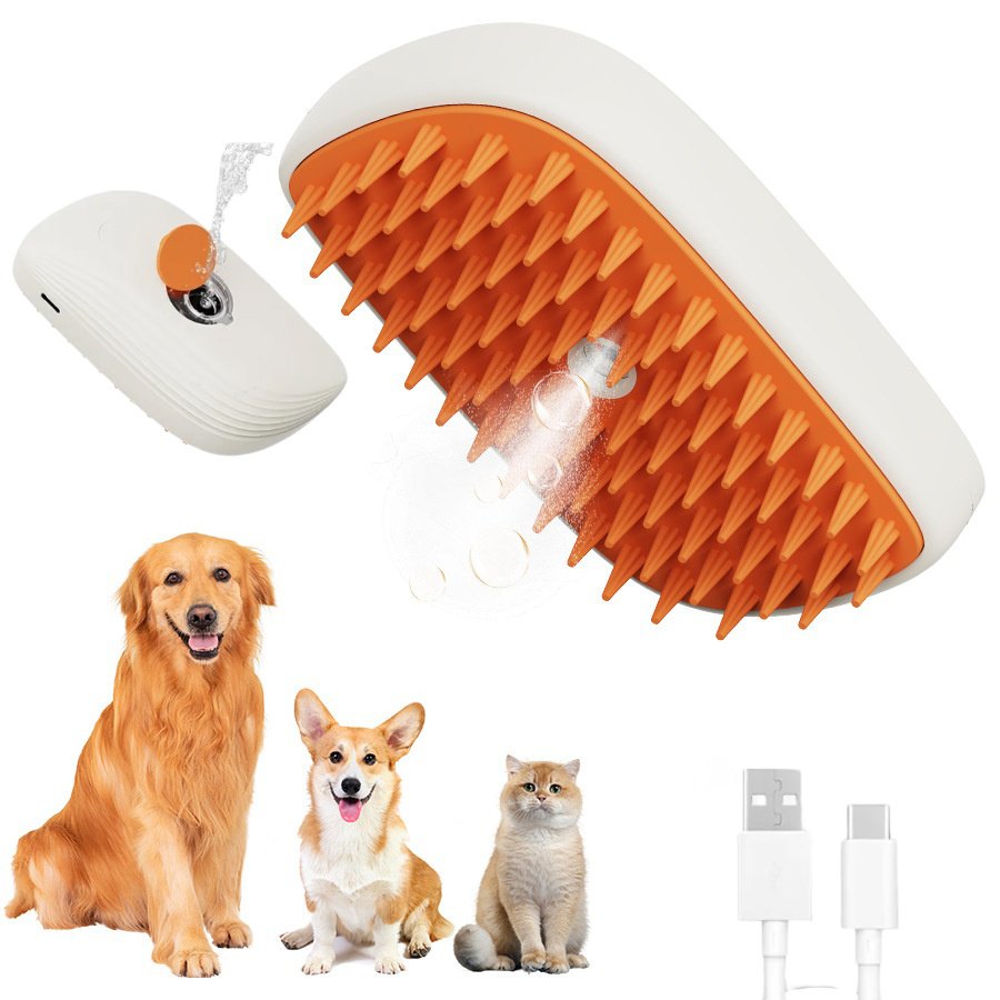 Escova Vaporizadora Recarregável USB para Cães e Gatos