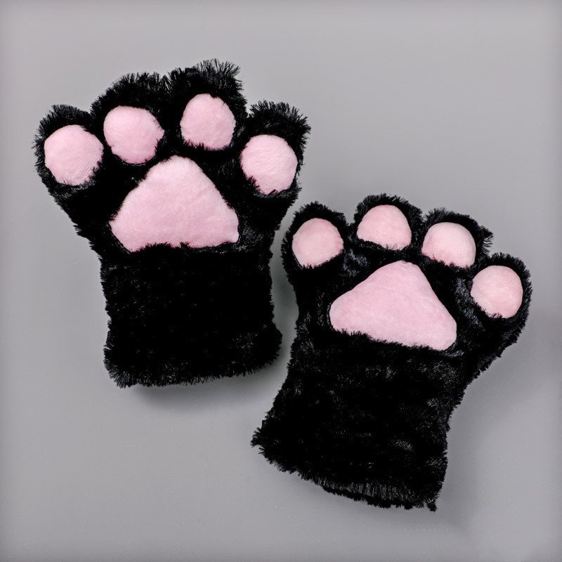 Luvas de Patinha de Gato para Cosplay – Pelúcia Japonesa Fofa