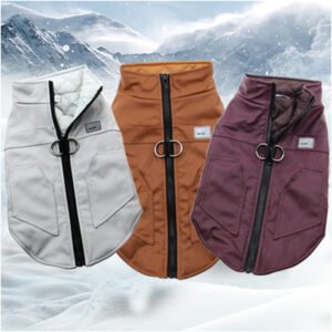 Colete de Inverno em Couro para Cães e Gatos — Do P ao 5XG