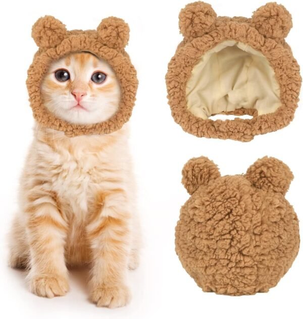 Chapéu de Urso para Gatos e Pets Pequenos – Acessório Fofo