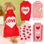 Suéter com Laço e Coração para Cães – Estilo INS Fashion