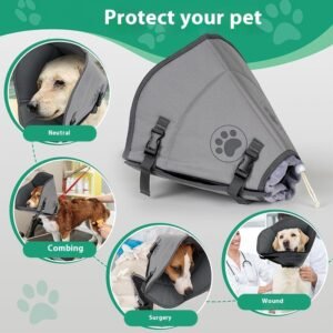 Colar Elizabetano Ajustável para Cães e Gatos — Pós-Cirurgia
