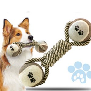 Haltere de Corda e Tênis para Cães - Mordedor e Limpeza Dental