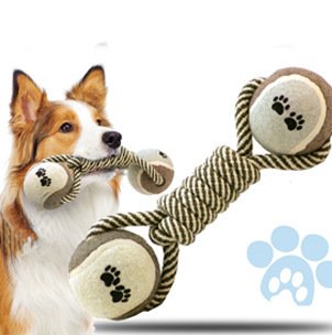 Haltere de Corda e Tênis para Cães – Mordedor e Limpeza Dental