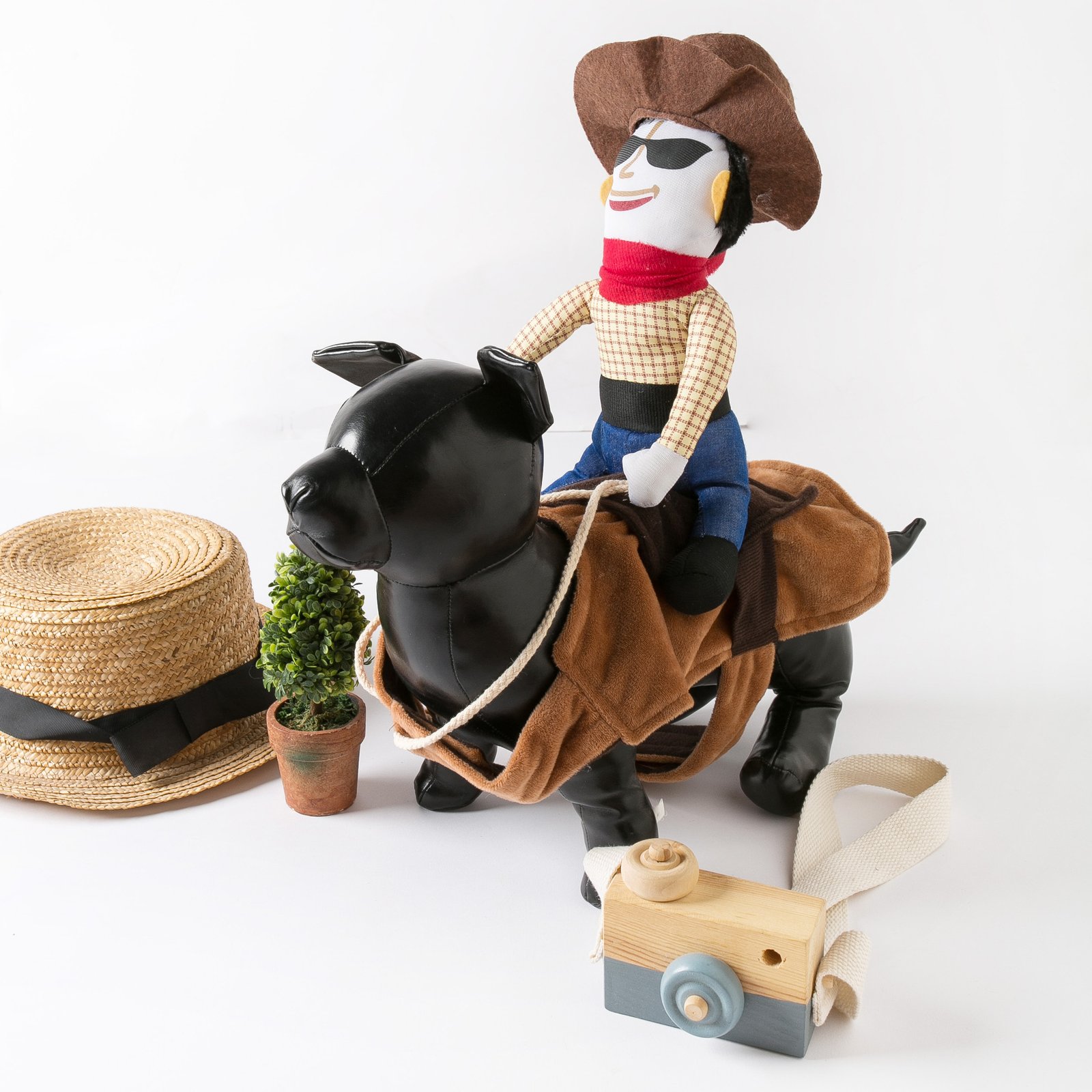 Roupa para Cachorro Estilo Jeans Cowboy — Fantasia Divertida para Fotos