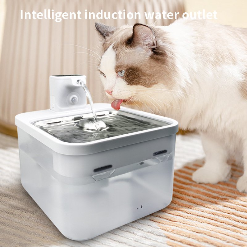 Bebedouro Inteligente Sem Fio Autorecarregável com Sensor – Cães e Gatos
