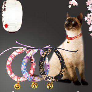 Coleira com Sininho Estilo Japonês para Pets