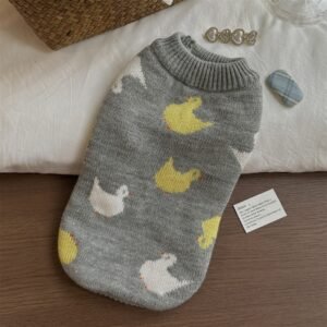 Suéter Fair Isle Cinza — Estilo Escandinavo para Cães Pequenos
