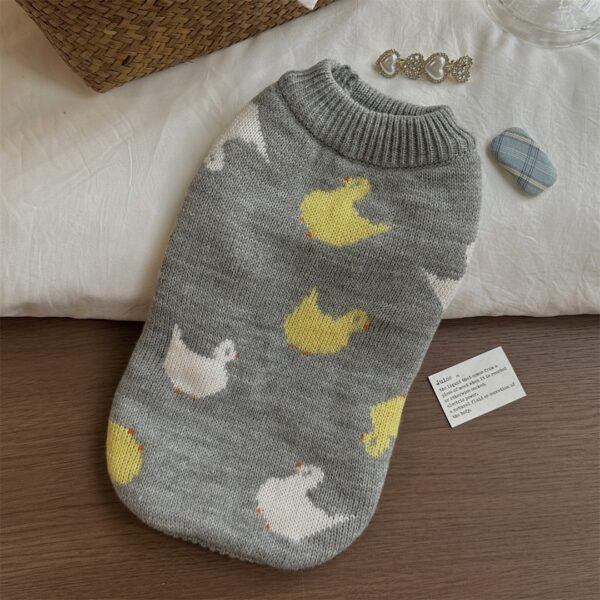 Suéter Fair Isle Cinza — Estilo Escandinavo para Cães Pequenos