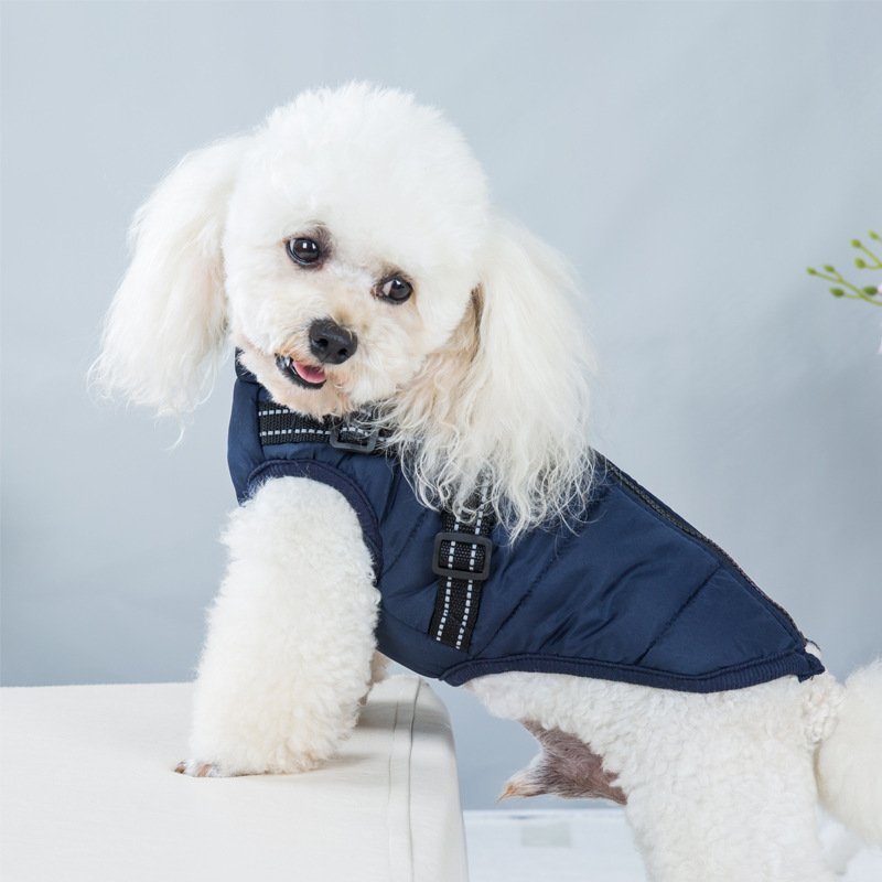 Roupa de Inverno Estilo Esqui para Cães — Colete de Algodão Integrado