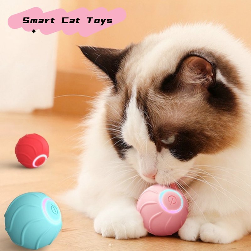 Bolinha Interativa de Silicone com Rolagem Automática – Gatos