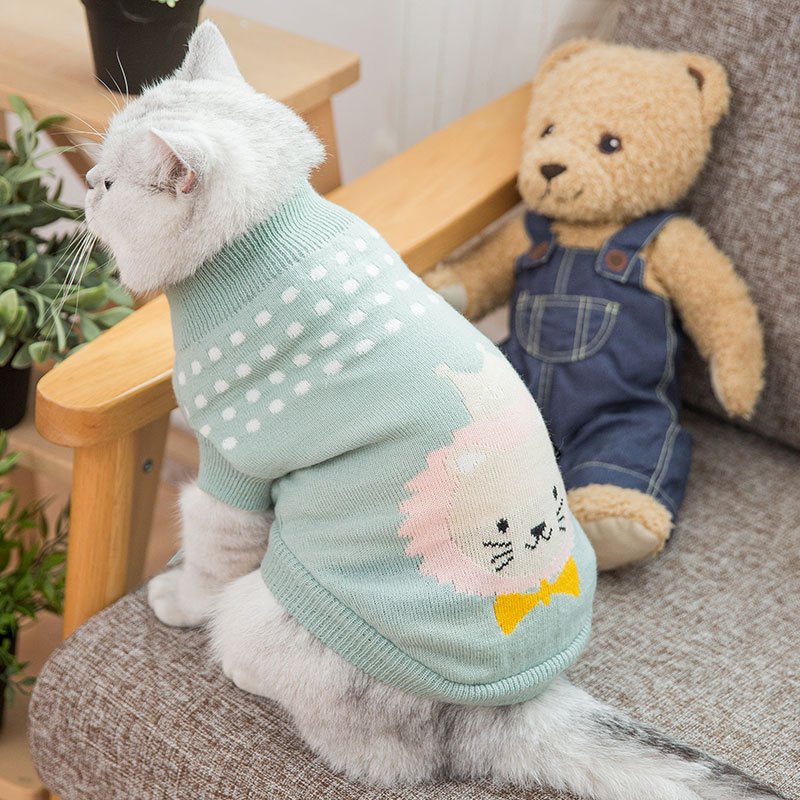 Suéter com Personagens Animais para Cães – Gatinho, Leão, Coelho e Mais