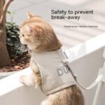 Peitoral Antifuga para Gatos em Canvas — Leve com Guia de Passeio