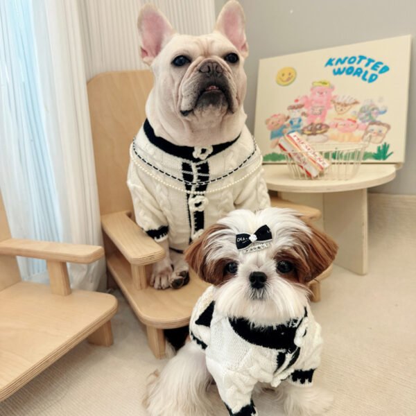 Suéter Preto e Branco Clássico para Cães – Bull, Schnauzer e Jarre Aero