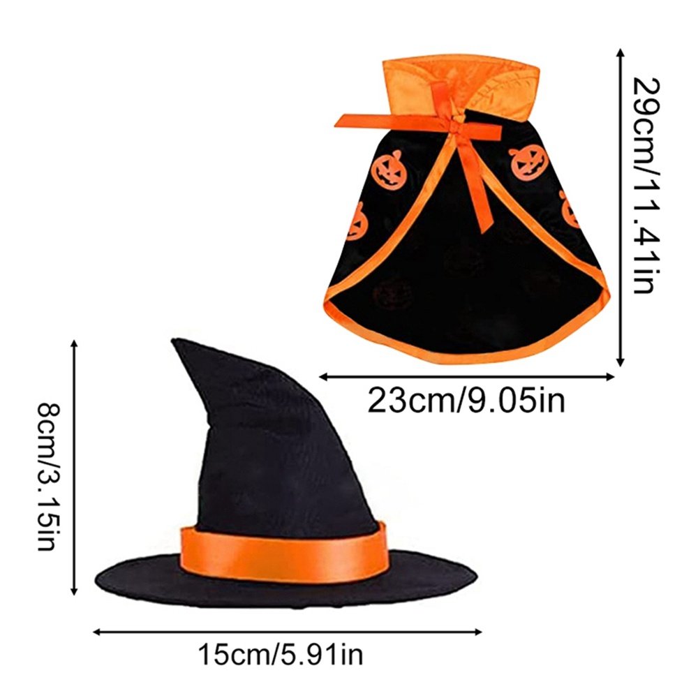Kit Costume Halloween Cape et Chapeau pour Animal