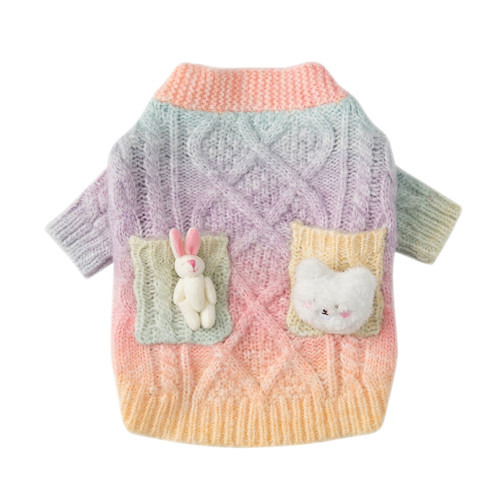 Cardigan Tie-Dye Colorido para Cães – Suéter Gradiente Fashion de Outono/Inverno