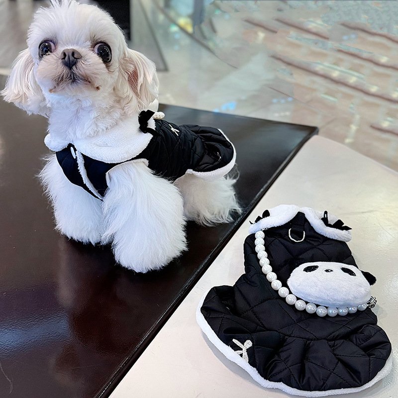 Macacão Panda Fofo com Guia para Pets — Algodão Macio
