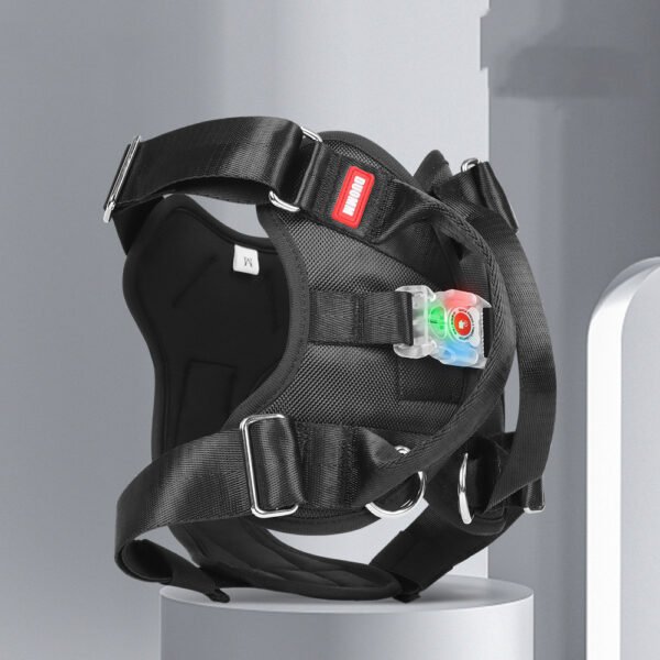 Peitoral LED Luminoso Antipuxão em Oxford para Cães