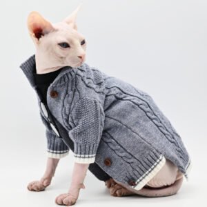 Suéter de Malha de Algodão para Gatos sem Pelo – Macio e Confortável