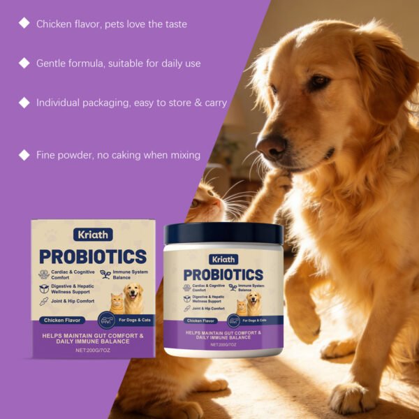 Probiótico Kriath para Cães e Gatos – Cuidado Intestinal Avançado e Equilíbrio Diário