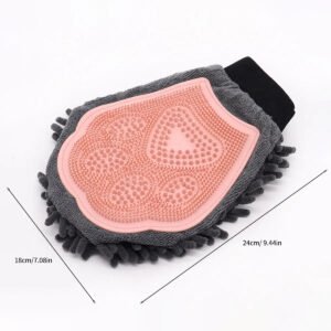 Luva de Banho para Pets – Rosa – Higiene Sem Estresse com Massagem Embutida