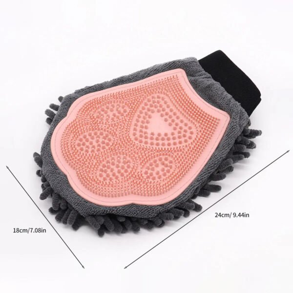 Luva de Banho para Pets – Rosa – Higiene Sem Estresse com Massagem Embutida