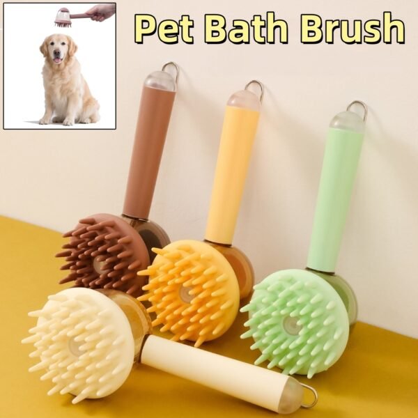 Escova de Banho 3 em 1 com Massagem para Cães e Gatos