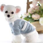 Vestido Suéter Estilo Estudante para Pets – Rosa e Azul