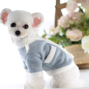 Vestido Suéter Estilo Estudante para Pets – Rosa e Azul