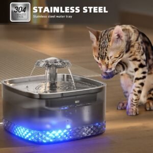 Bebedouro Automático de Aço Inoxidável com Fluxo de Água Bivolt - Gatos e Cães