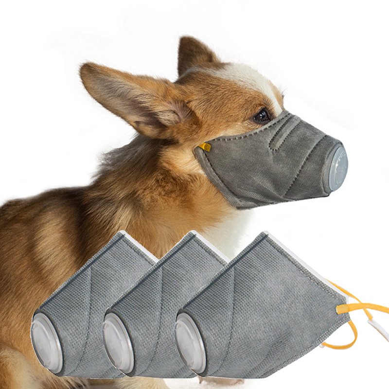 Máscara Respiratória com Filtro PM2.5 para Cães — Kit com 3 Unidades