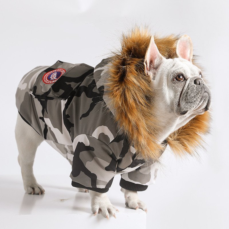 Jaqueta de Pluma Camuflada para Cães — Leve e Quentinha