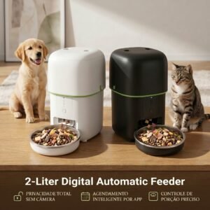 Alimentador Automático Inteligente WiFi com Câmera HD 2L e 4L - Cães e Gatos