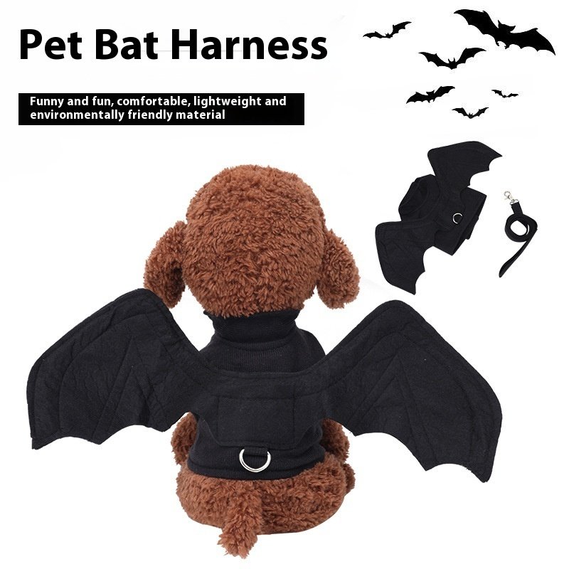 Asas de Morcego Halloween para Pets – Costas e Peito com Fantasia