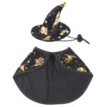 Fantasia de Bruxo com Capa e Chapéu para Cães e Gatos