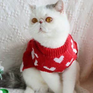 Vestido de Princesa Natalino para Cães – Suéter Festivo Vermelho