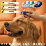 Escova de Banho e Massagem em Silicone para Cães e Gatos
