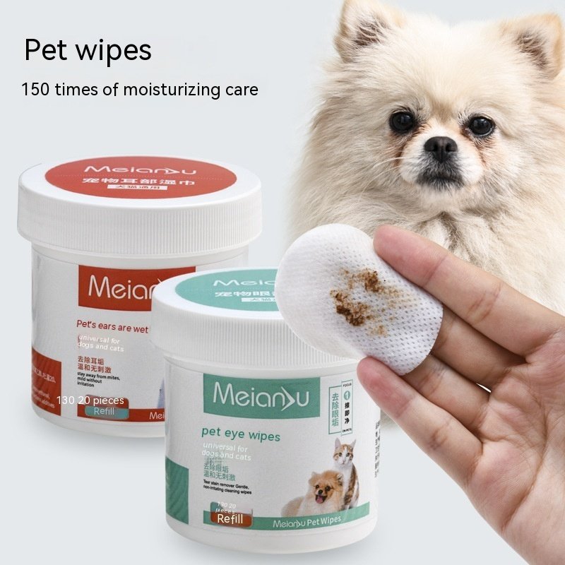 Lenços Umedecidos para Limpeza de Ouvidos e Olhos de Pets
