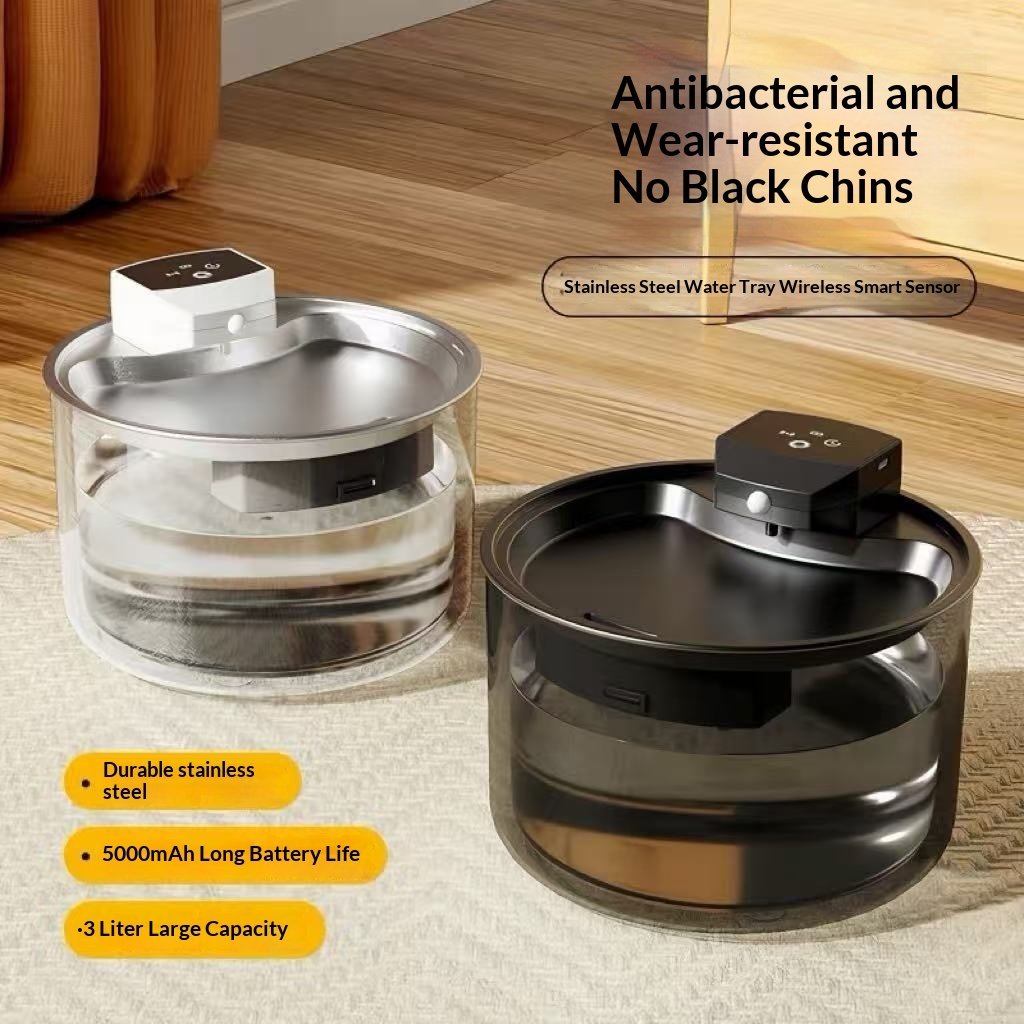 Fonte Bebedouro de Aço Inox Sem Fio com Recirculação Automática 3L – Gatos