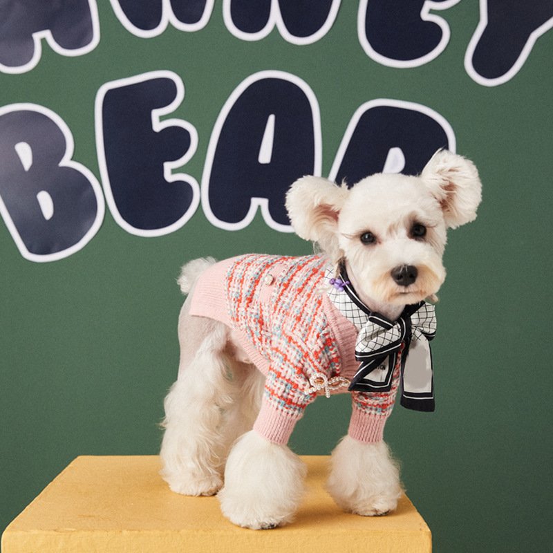 Cardigan Pequeno Perfume para Teddy e Fadou – Rosa Delicado