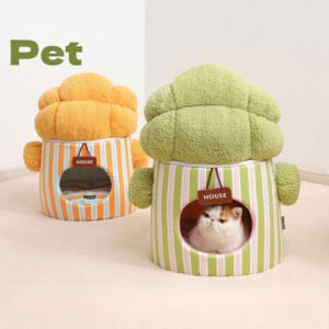 Ninho-Cama Couve-Flor com Toca Fechada - Gatos e Cães Pequenos