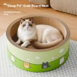 Arranhador Redondo Grande de Papelão com Fundo Profundo - Gatos